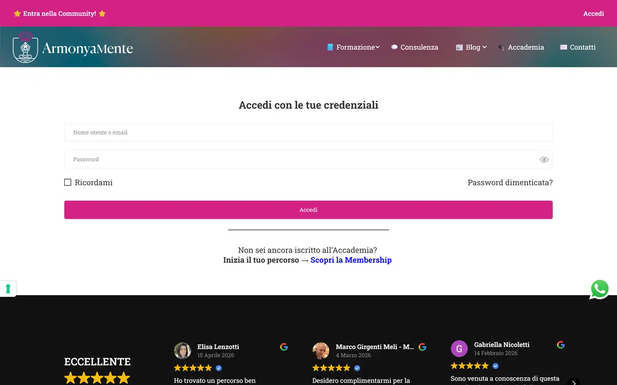 Acceso al área de alumno