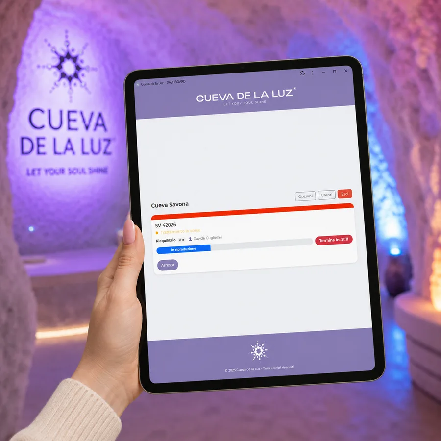 Software Cueva de la Luz en tablet — grotta di sale